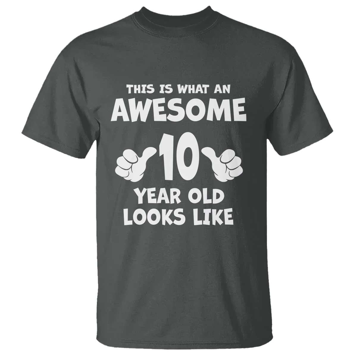 10th Birthday Gifts T Shirt Awesome 10 Year Old Bday Son Boy Girl 10yr TS10 Dark Heather Print Your Wear
