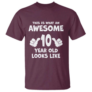 10th Birthday Gifts T Shirt Awesome 10 Year Old Bday Son Boy Girl 10yr TS10 Maroon Print Your Wear