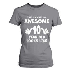 10th Birthday Gifts T Shirt For Women Awesome 10 Year Old Bday Son Boy Girl 10yr TS10 Charcoal Print Your Wear