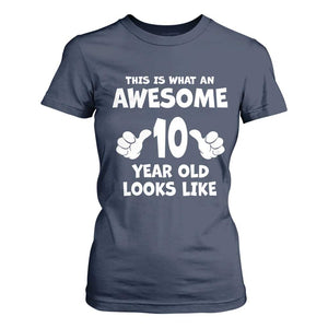 10th Birthday Gifts T Shirt For Women Awesome 10 Year Old Bday Son Boy Girl 10yr TS10 Navy Print Your Wear