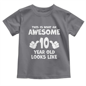 10th Birthday Gifts Toddler T Shirt Awesome 10 Year Old Bday Son Boy Girl 10yr TS10 Charcoal Print Your Wear