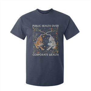 Public Health Over Corporate Wealth T Shirt For Kid Boho Tiger TS10 Navy Print Your Wear