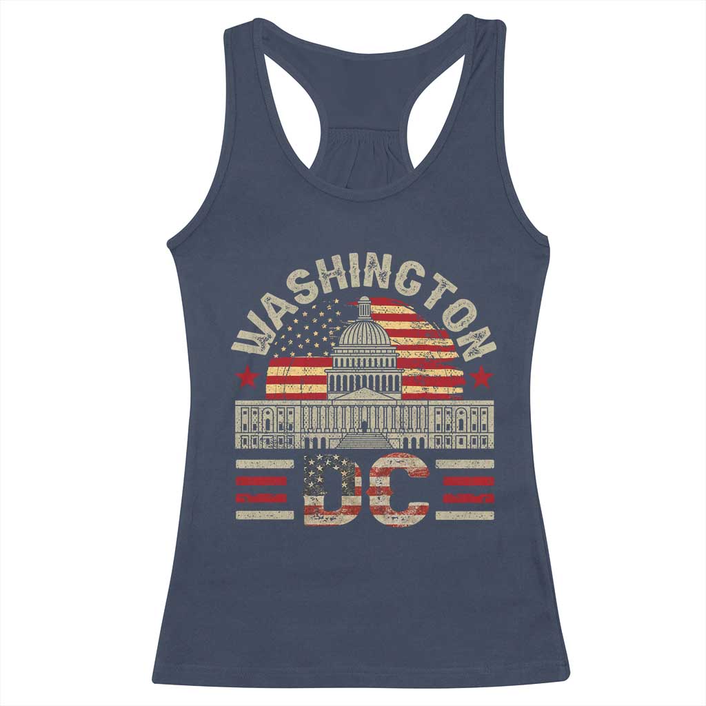 Washington DC Racerback Tank Top Retro US Flag Souvenir Gift TS10 Navy Print Your Wear