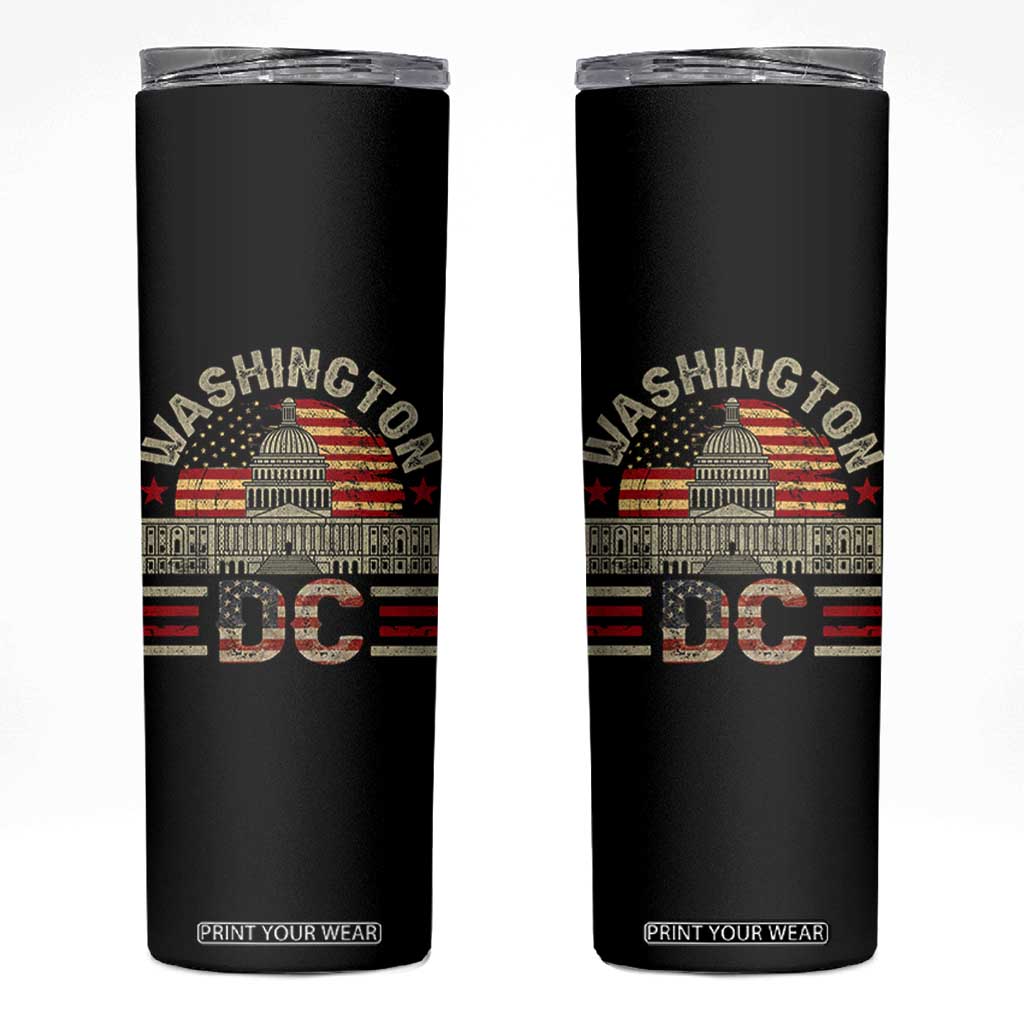 Washington DC Skinny Tumbler Retro US Flag Souvenir Gift TS10 Black Print Your Wear