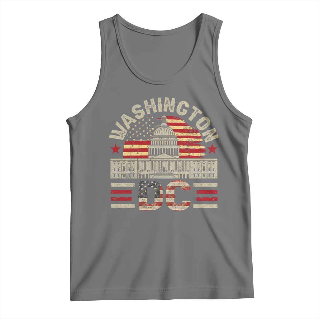 Washington DC Tank Top Retro US Flag Souvenir Gift TS10 Black Heather Print Your Wear