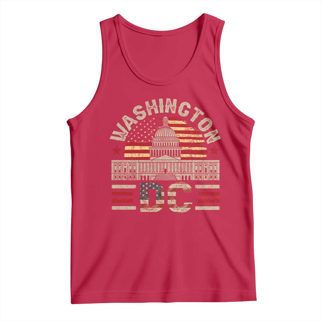 Washington DC Tank Top Retro US Flag Souvenir Gift TS10 Red Print Your Wear