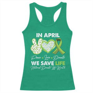 In April We Save Lives Organ Donation Donate Life Month Racerback Tank Top TS10 Irish Green Print Your Wear