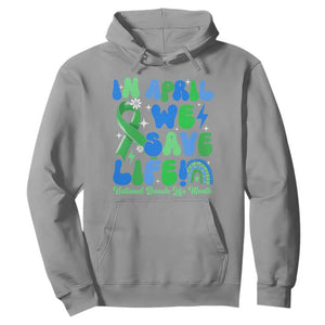 In April We Save Lives Organ Donation Donate Life Month Hoodie Green Ribbon TS10 Sport Gray Print Your Wear