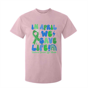 In April We Save Lives Organ Donation Donate Life Month T Shirt For Kid Green Ribbon TS10 Light Pink Print Your Wear