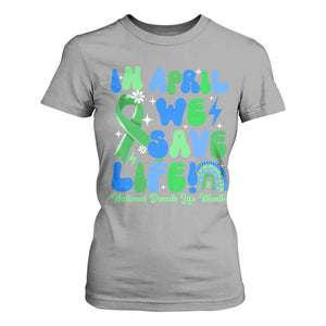 In April We Save Lives Organ Donation Donate Life Month T Shirt For Women Green Ribbon TS10 Sport Gray Print Your Wear