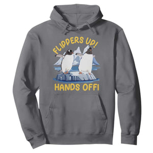 Penguins Resist Hoodie Flippers Up Hands Off Protest Against Tariffs TS10 Charcoal Print Your Wear