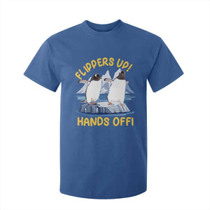 Penguins Resist T Shirt For Kid Flippers Up Hands Off Protest Against Tariffs TS10 Royal Blue Print Your Wear