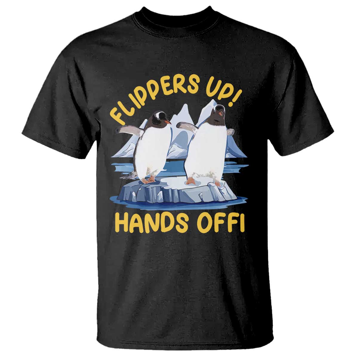 Penguins Resist T Shirt Flippers Up Hands Off Protest Against Tariffs TS10 Black Print Your Wear