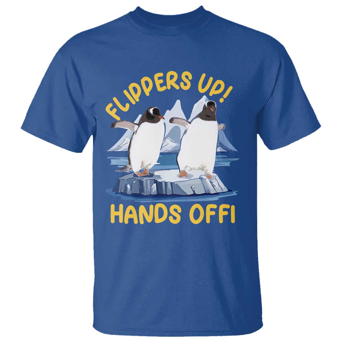 Penguins Resist T Shirt Flippers Up Hands Off Protest Against Tariffs TS10 Royal Blue Print Your Wear
