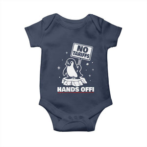 Funny Resist Penguins Baby Onesie Tariffs on Penguins? Really TS10 Navy Print Your Wear