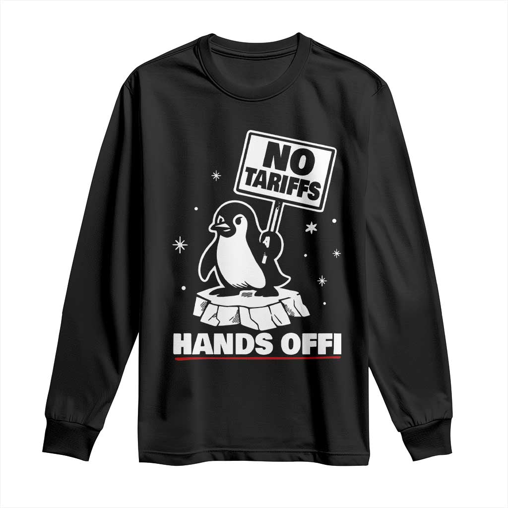 Funny Resist Penguins Long Sleeve Shirt Tariffs on Penguins? Really TS10 Black Print Your Wear