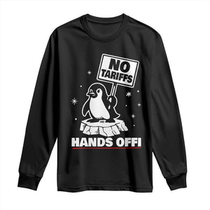 Funny Resist Penguins Long Sleeve Shirt Tariffs on Penguins? Really TS10 Black Print Your Wear