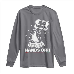 Funny Resist Penguins Long Sleeve Shirt Tariffs on Penguins? Really TS10 Charcoal Print Your Wear