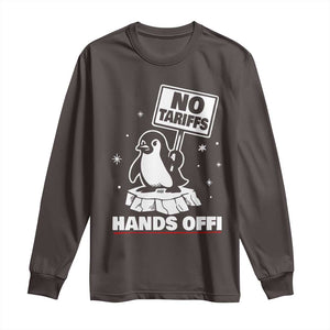 Funny Resist Penguins Long Sleeve Shirt Tariffs on Penguins? Really TS10 Dark Chocolate Print Your Wear