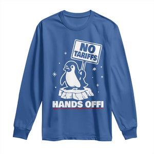 Funny Resist Penguins Long Sleeve Shirt Tariffs on Penguins? Really TS10 Royal Blue Print Your Wear