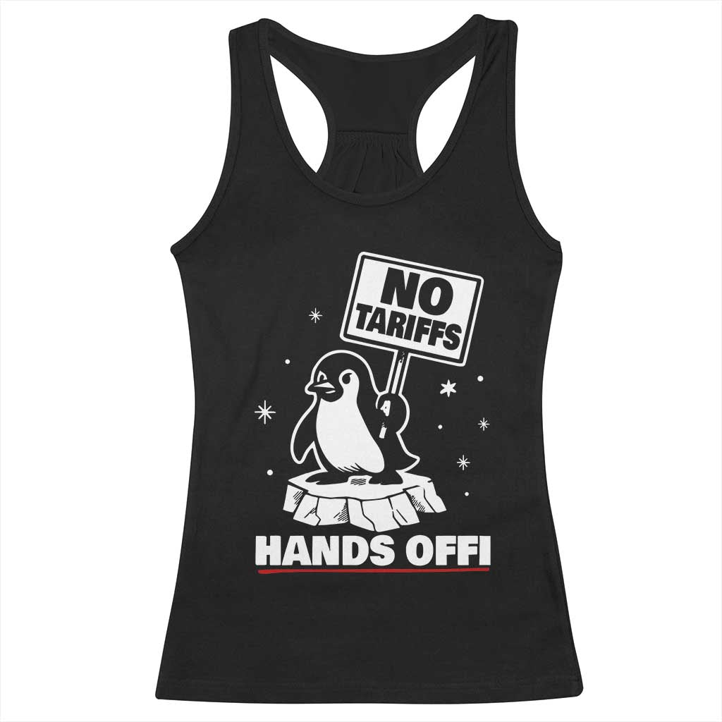 Funny Resist Penguins Racerback Tank Top Tariffs on Penguins? Really TS10 Black Print Your Wear