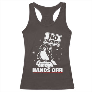 Funny Resist Penguins Racerback Tank Top Tariffs on Penguins? Really TS10 Dark Chocolate Print Your Wear