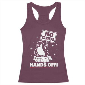 Funny Resist Penguins Racerback Tank Top Tariffs on Penguins? Really TS10 Maroon Print Your Wear