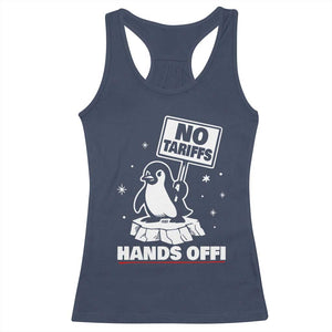 Funny Resist Penguins Racerback Tank Top Tariffs on Penguins? Really TS10 Navy Print Your Wear