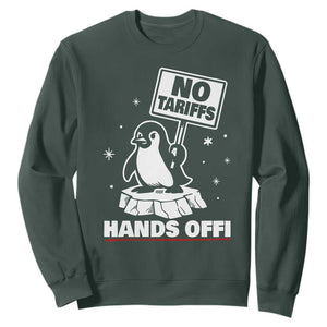 Funny Resist Penguins Sweatshirt Tariffs on Penguins? Really TS10 Dark Forest Green Print Your Wear