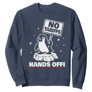 Funny Resist Penguins Sweatshirt Tariffs on Penguins? Really TS10 Navy Print Your Wear