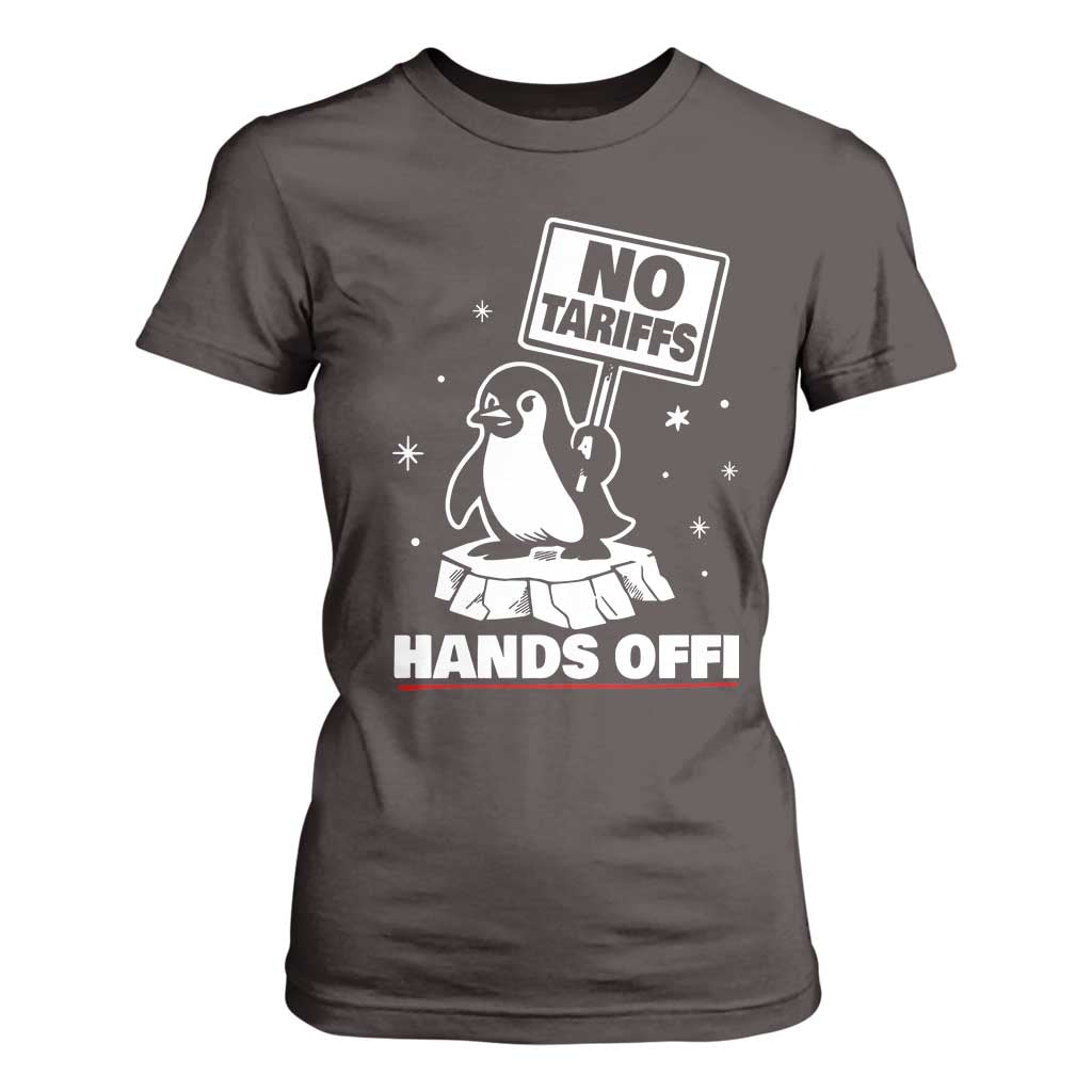 Funny Resist Penguins T Shirt For Women Tariffs on Penguins? Really TS10 Dark Chocolate Print Your Wear