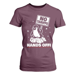 Funny Resist Penguins T Shirt For Women Tariffs on Penguins? Really TS10 Maroon Print Your Wear