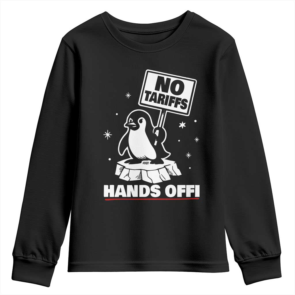 Funny Resist Penguins Youth Sweatshirt Tariffs on Penguins? Really TS10 Black Print Your Wear