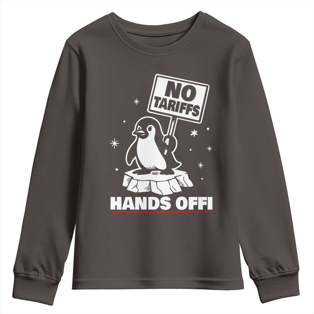 Funny Resist Penguins Youth Sweatshirt Tariffs on Penguins? Really TS10 Dark Chocolate Print Your Wear