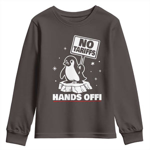 Funny Resist Penguins Youth Sweatshirt Tariffs on Penguins? Really TS10 Dark Chocolate Print Your Wear