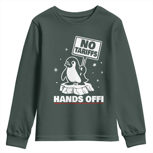 Funny Resist Penguins Youth Sweatshirt Tariffs on Penguins? Really TS10 Dark Forest Green Print Your Wear