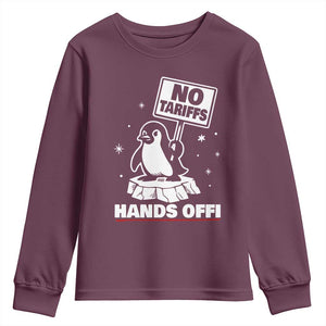 Funny Resist Penguins Youth Sweatshirt Tariffs on Penguins? Really TS10 Maroon Print Your Wear