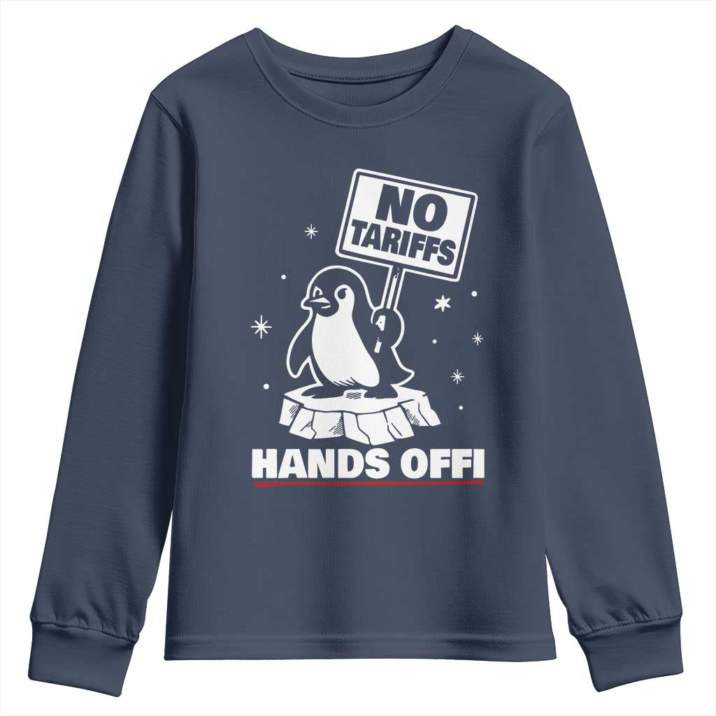Funny Resist Penguins Youth Sweatshirt Tariffs on Penguins? Really TS10 Navy Print Your Wear