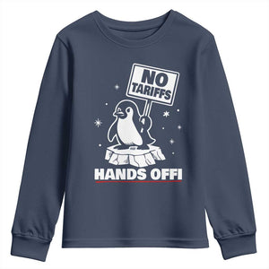 Funny Resist Penguins Youth Sweatshirt Tariffs on Penguins? Really TS10 Navy Print Your Wear