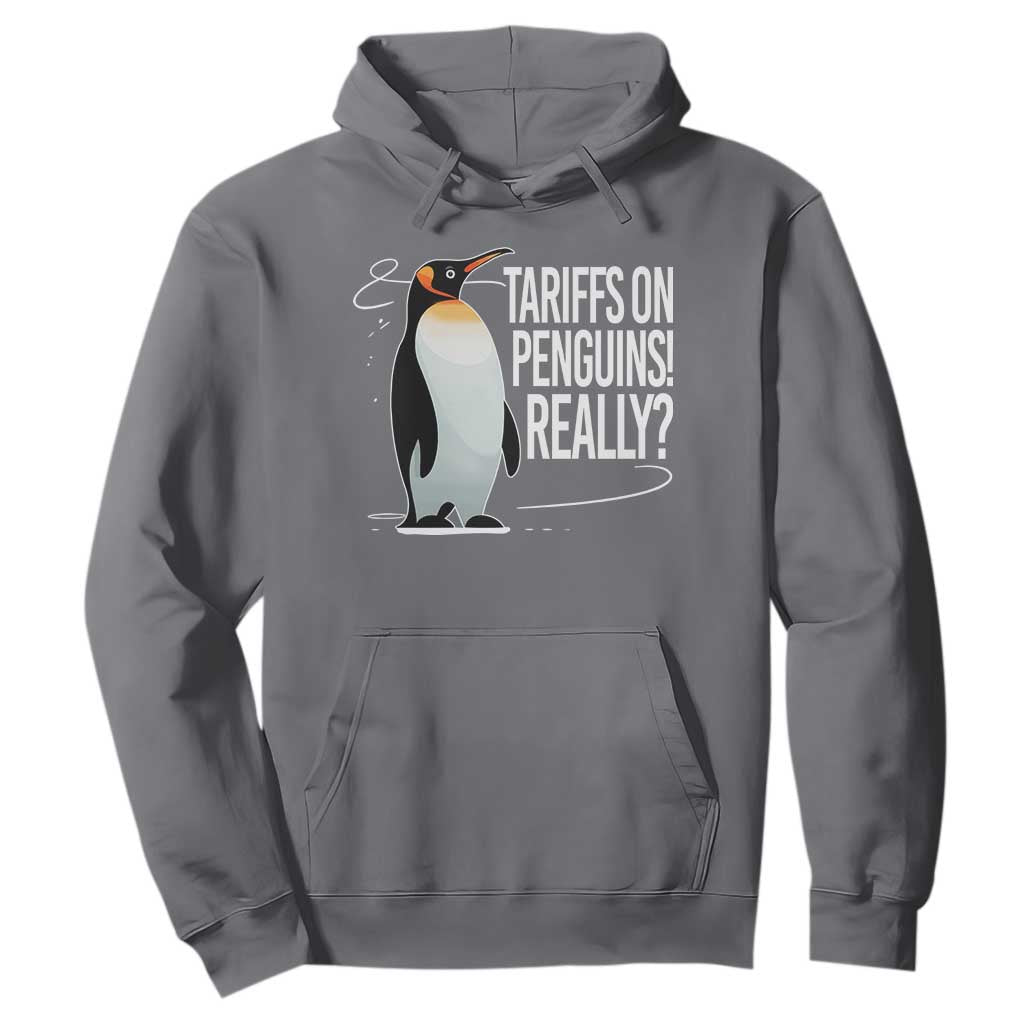 Hands Off Protest Hoodie Stand With Penguins Resist Against Tariffs TS10 Charcoal Print Your Wear