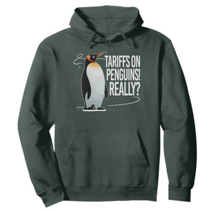 Hands Off Protest Hoodie Stand With Penguins Resist Against Tariffs TS10 Dark Forest Green Print Your Wear