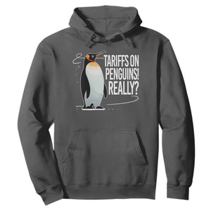 Hands Off Protest Hoodie Stand With Penguins Resist Against Tariffs TS10 Dark Heather Print Your Wear