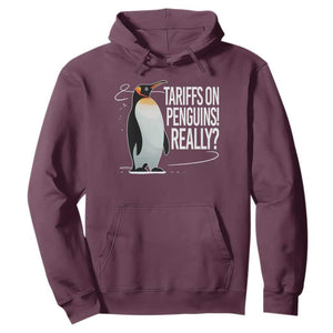 Hands Off Protest Hoodie Stand With Penguins Resist Against Tariffs TS10 Maroon Print Your Wear