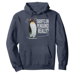 Hands Off Protest Hoodie Stand With Penguins Resist Against Tariffs TS10 Navy Print Your Wear