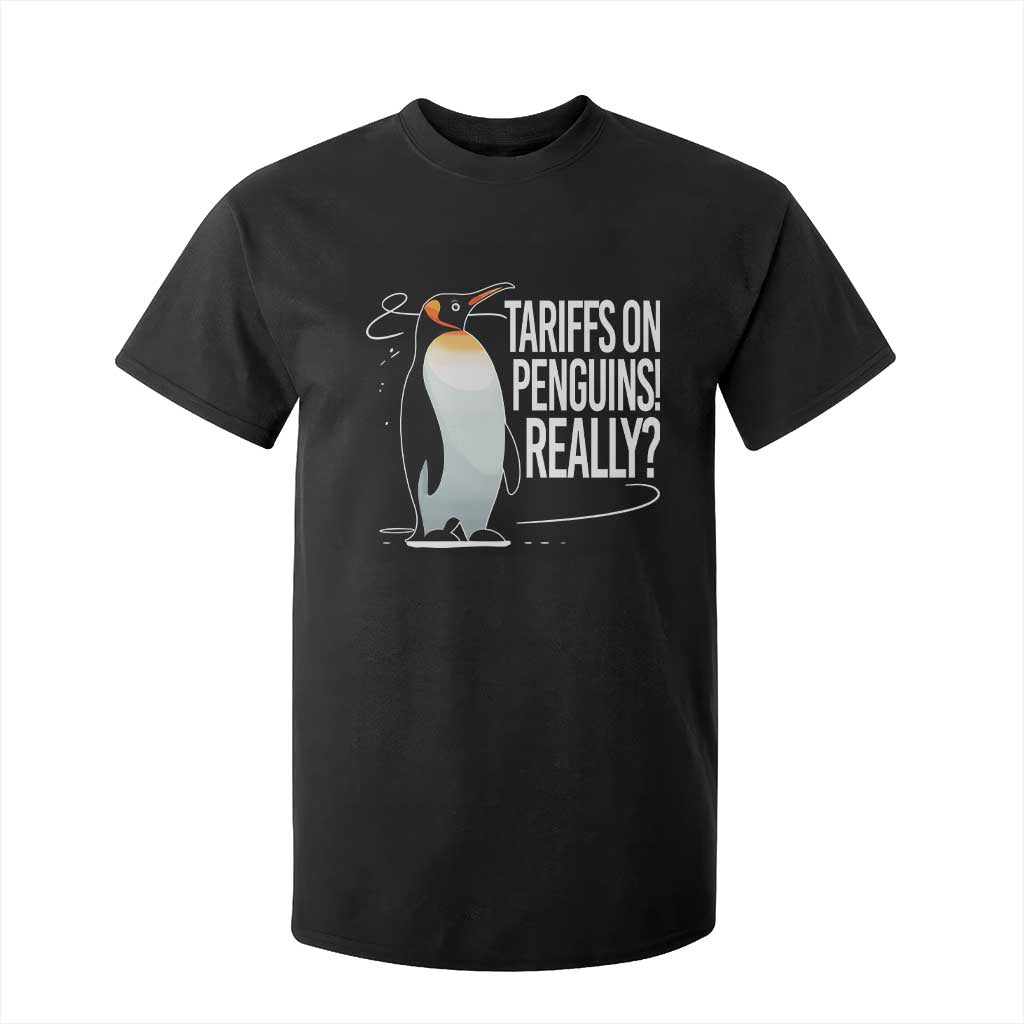 Hands Off Protest T Shirt For Kid Stand With Penguins Resist Against Tariffs TS10 Black Print Your Wear