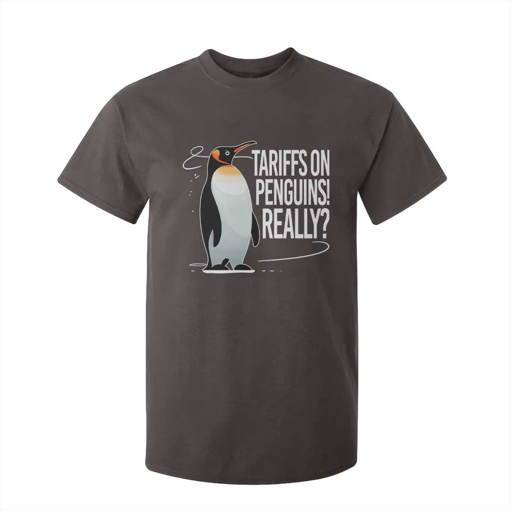 Hands Off Protest T Shirt For Kid Stand With Penguins Resist Against Tariffs TS10 Dark Chocolate Print Your Wear