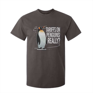 Hands Off Protest T Shirt For Kid Stand With Penguins Resist Against Tariffs TS10 Dark Chocolate Print Your Wear