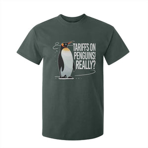 Hands Off Protest T Shirt For Kid Stand With Penguins Resist Against Tariffs TS10 Dark Forest Green Print Your Wear