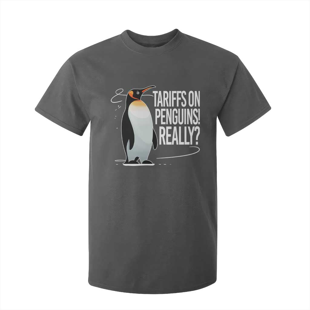 Hands Off Protest T Shirt For Kid Stand With Penguins Resist Against Tariffs TS10 Dark Heather Print Your Wear