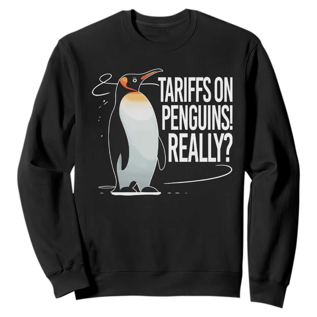 Hands Off Protest Sweatshirt Stand With Penguins Resist Against Tariffs TS10 Black Print Your Wear